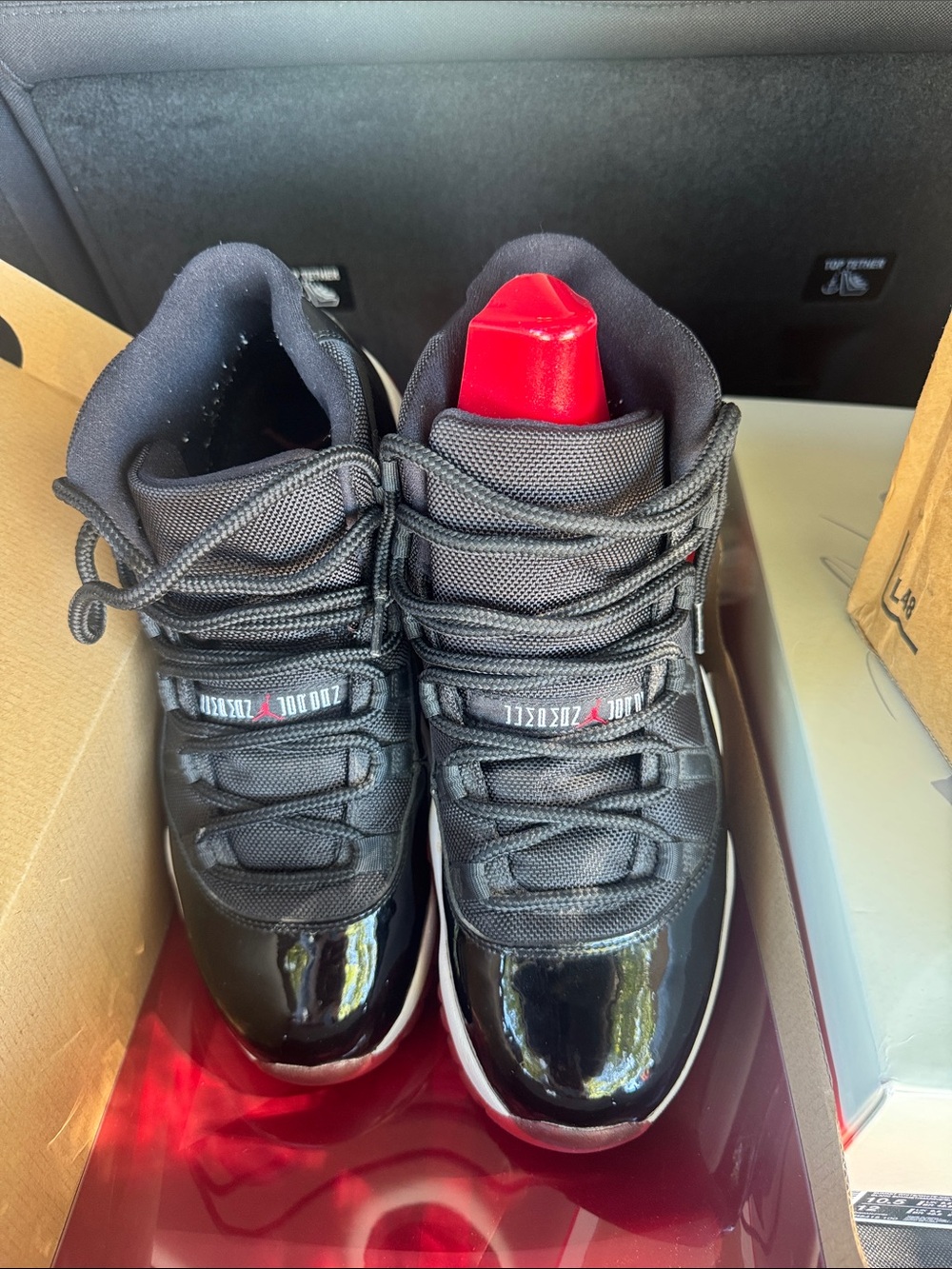 Jordan 11 Retro Black with Red Accents no original box